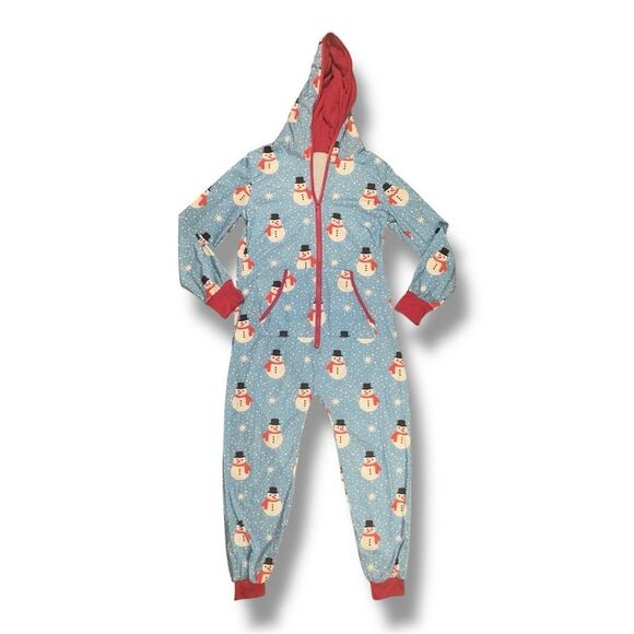 Amazon Blue Snowman Pajama Onesie Sz S - Picture 3 of 9